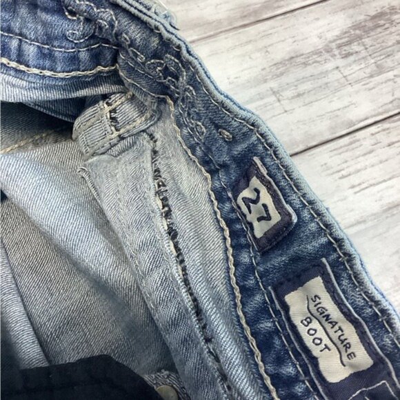 Whimsigoth heritage old money Miss Me Jeans 27 Distressed Medium Wash - Picture 6 of 7